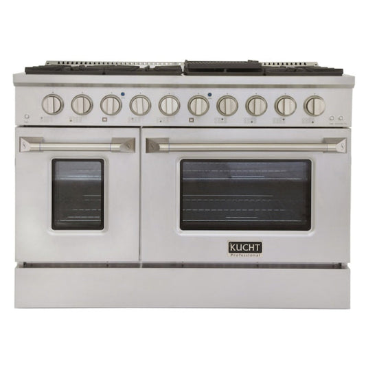 Kucht Professional 48 in. 6.7 cu ft. Propane Gas Range with Silver Knob - KNG481/LP-S