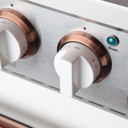 Kucht 48" Pro-Style Propane Gas Dual Fuel Range in White with Rose Gold Accents, KDF482/LP-W-ROSE - KDF482/LP-W-ROSE
