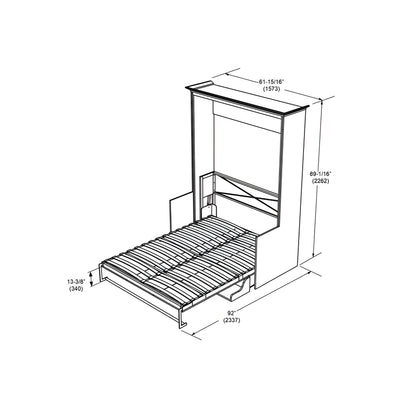 Murphy Bed With Desk, Double Size, White by Leto Muro