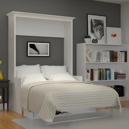 Murphy Bed With Desk, Double Size, White by Leto Muro